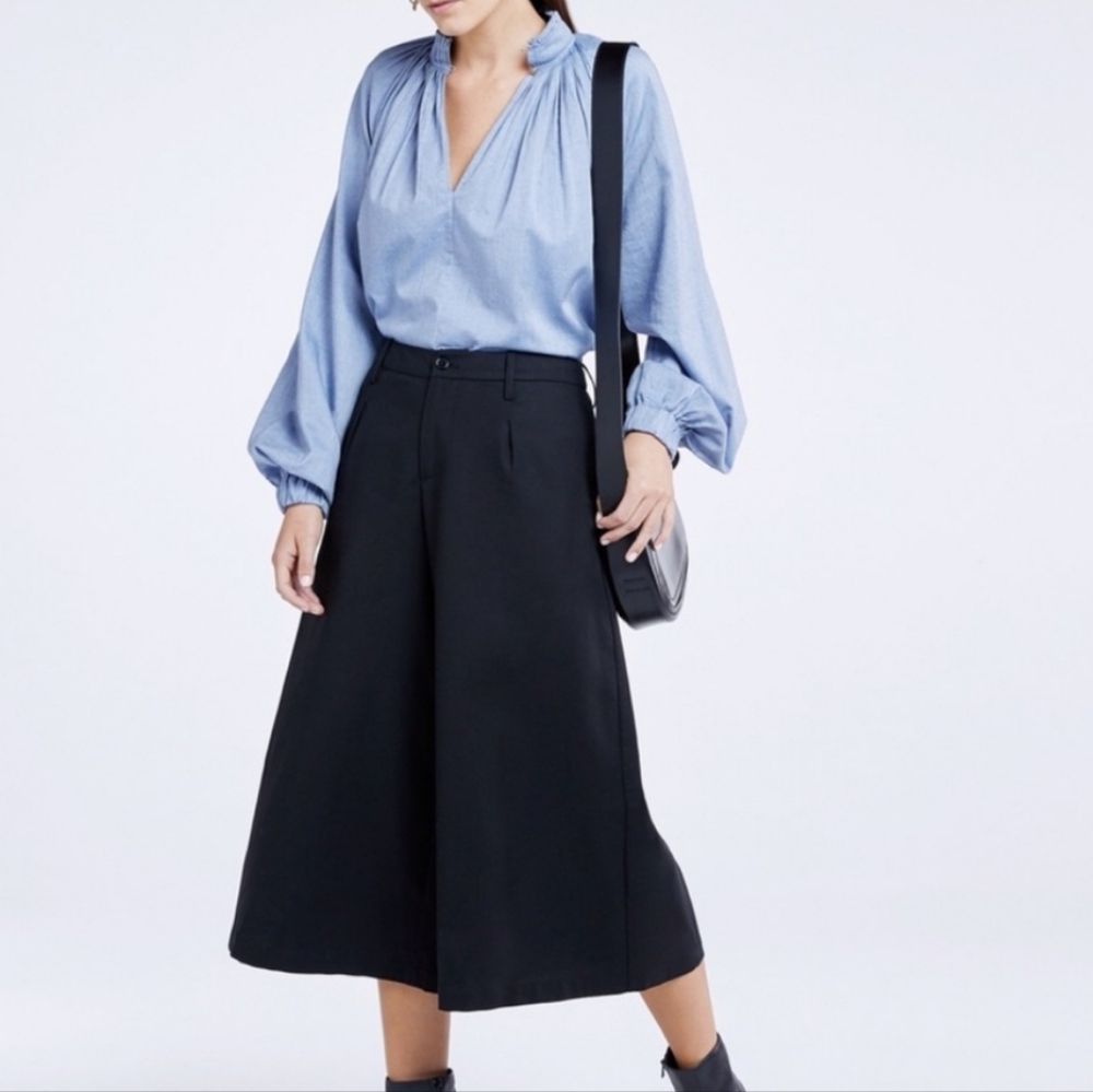 Tibi Chambray Twill Edwardian Top Size 0 - image 3